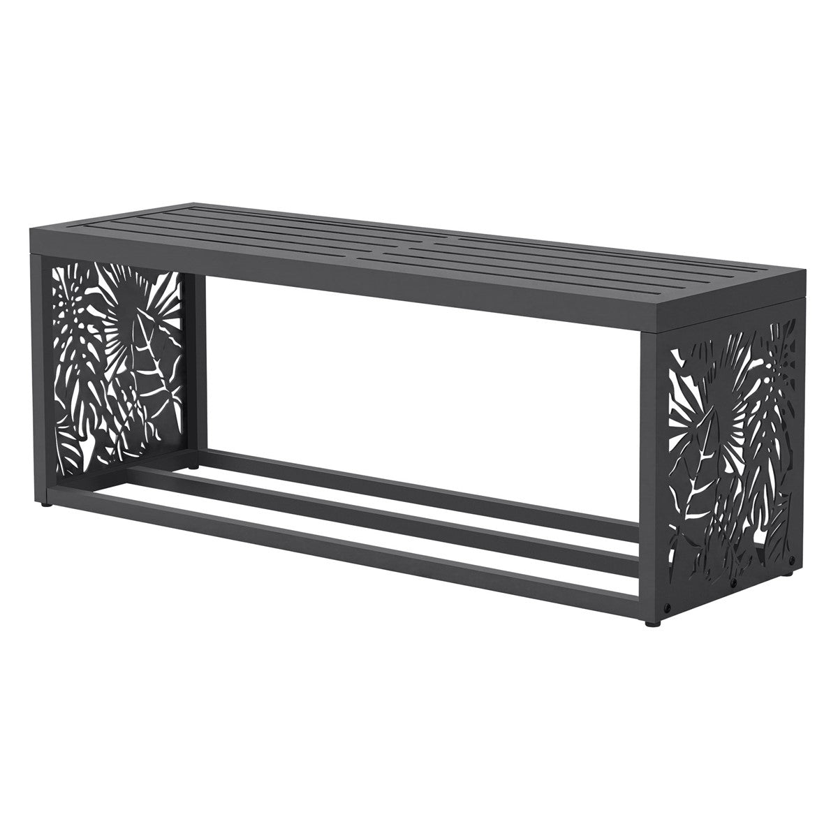 ML-Design Range-bûches banc 120 cm anthracite acier