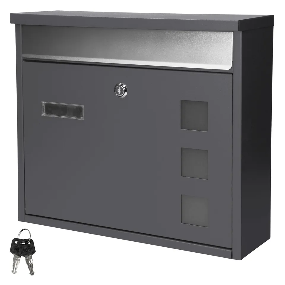 ECD Germany ML-Design boîte aux lettres anthracite 36 cm inox