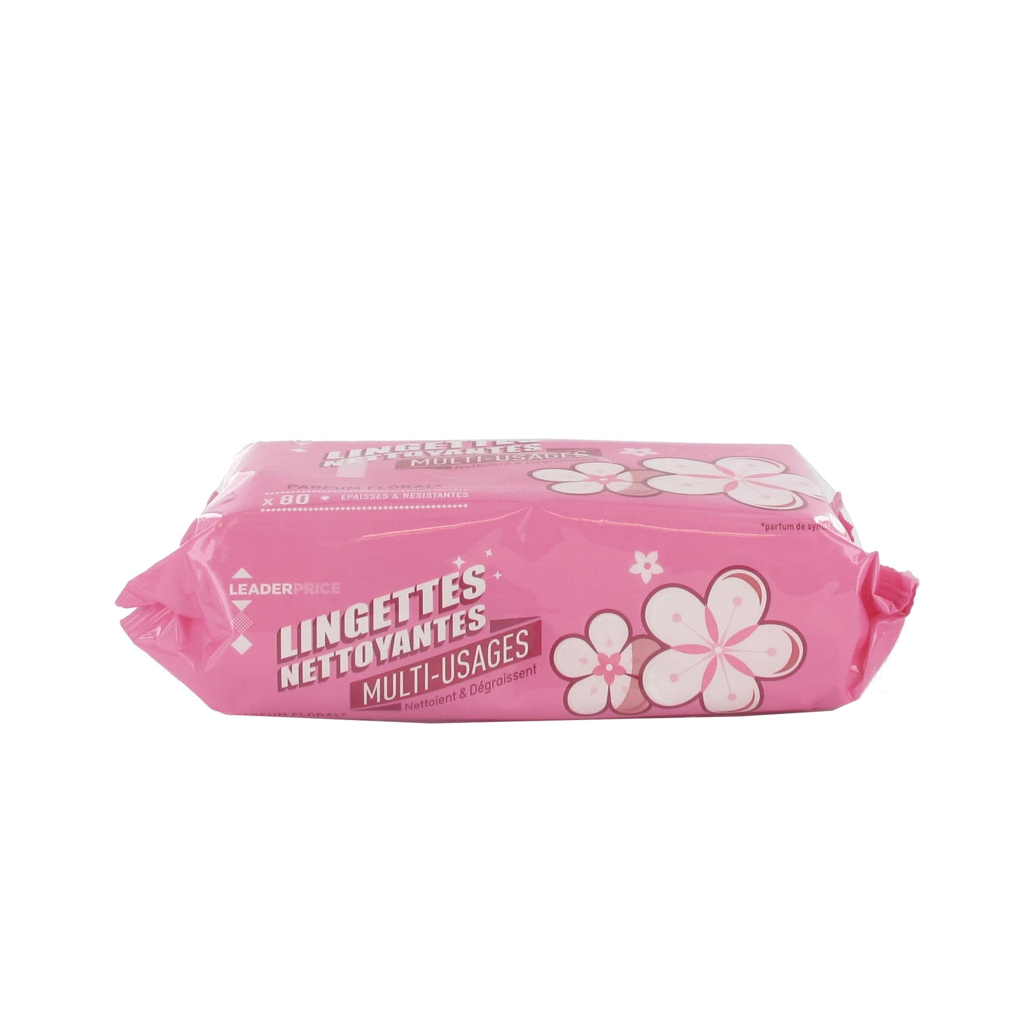 Leader Price lingettes nettoyantes multi-usages x80 lot 8 floral
