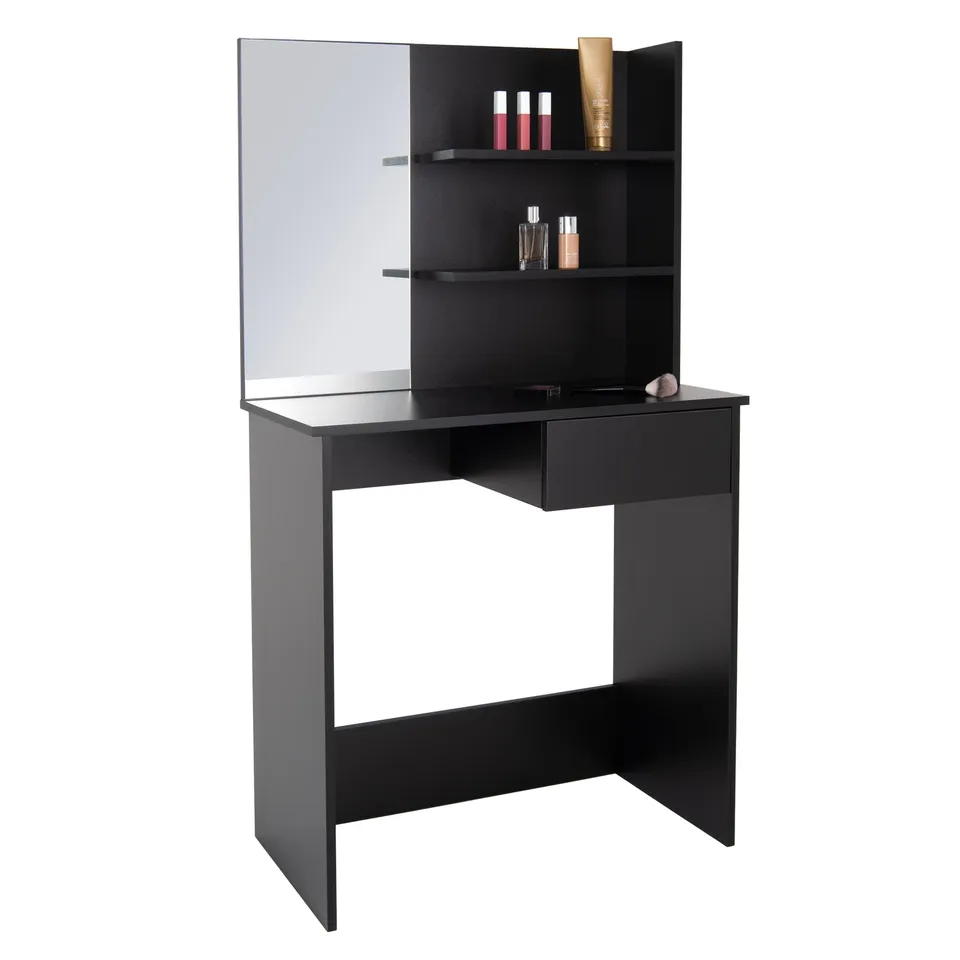 ECD Germany ML-Design coiffeuse noire 75x40x135 miroir