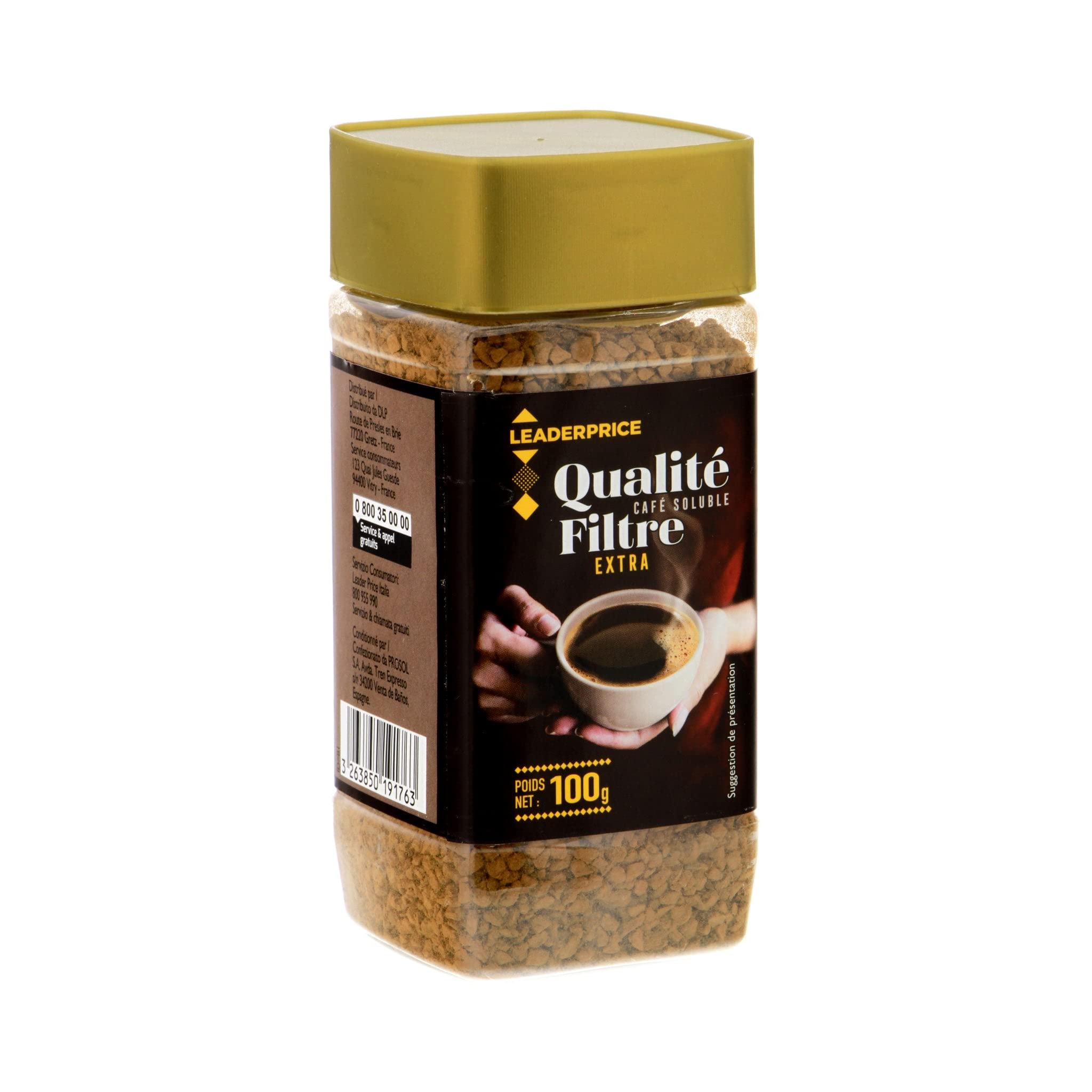 Leader Price Café lyophilisé nature 100g soluble matin