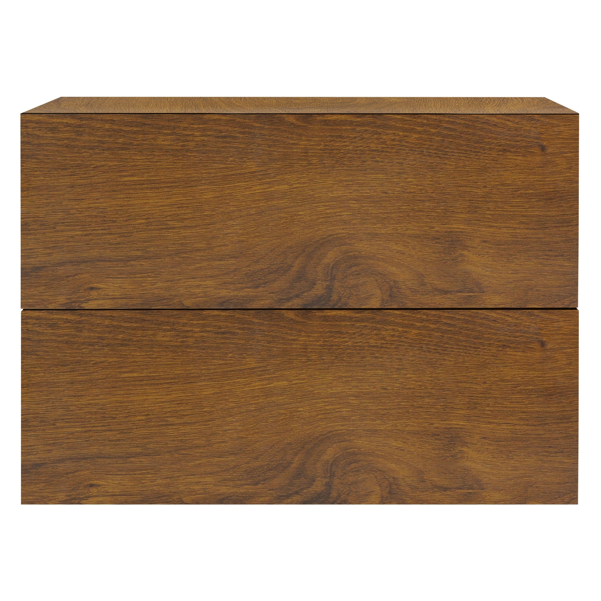 ECD Germany Möbel chevet suspendu 2 tiroirs noyer 42x29x30 cm