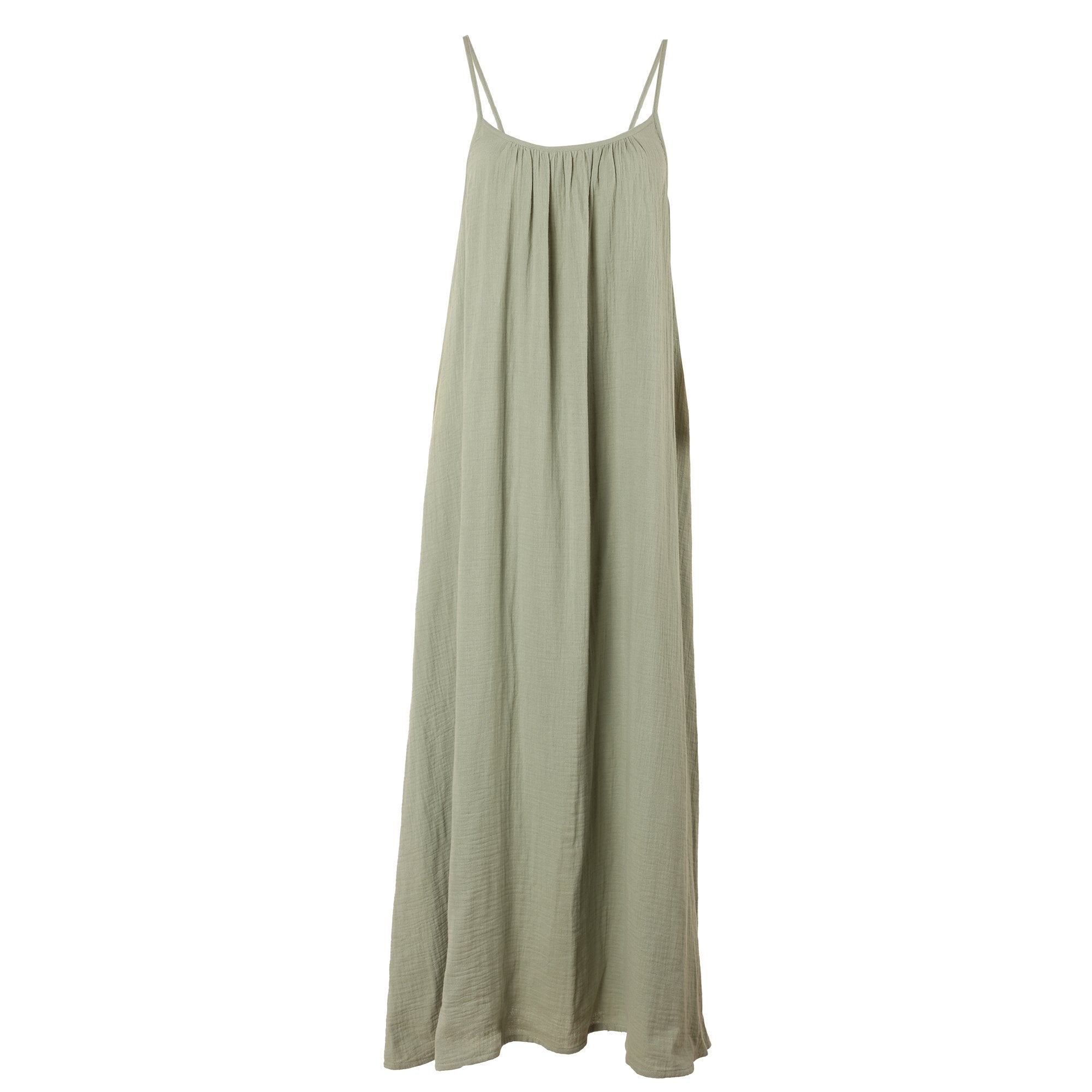 Stokomani Mode Robe gaze de coton verte 38 fluide