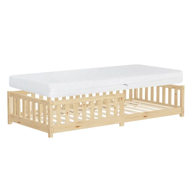 ECD Germany Kinder Lit enfant 90x200 pin naturel matelas 16cm