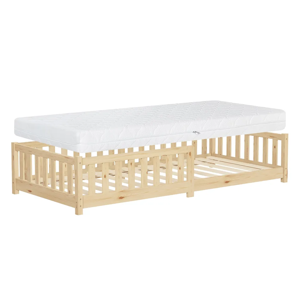 ECD Germany Kinder Lit enfant 90x200 pin naturel matelas 16cm