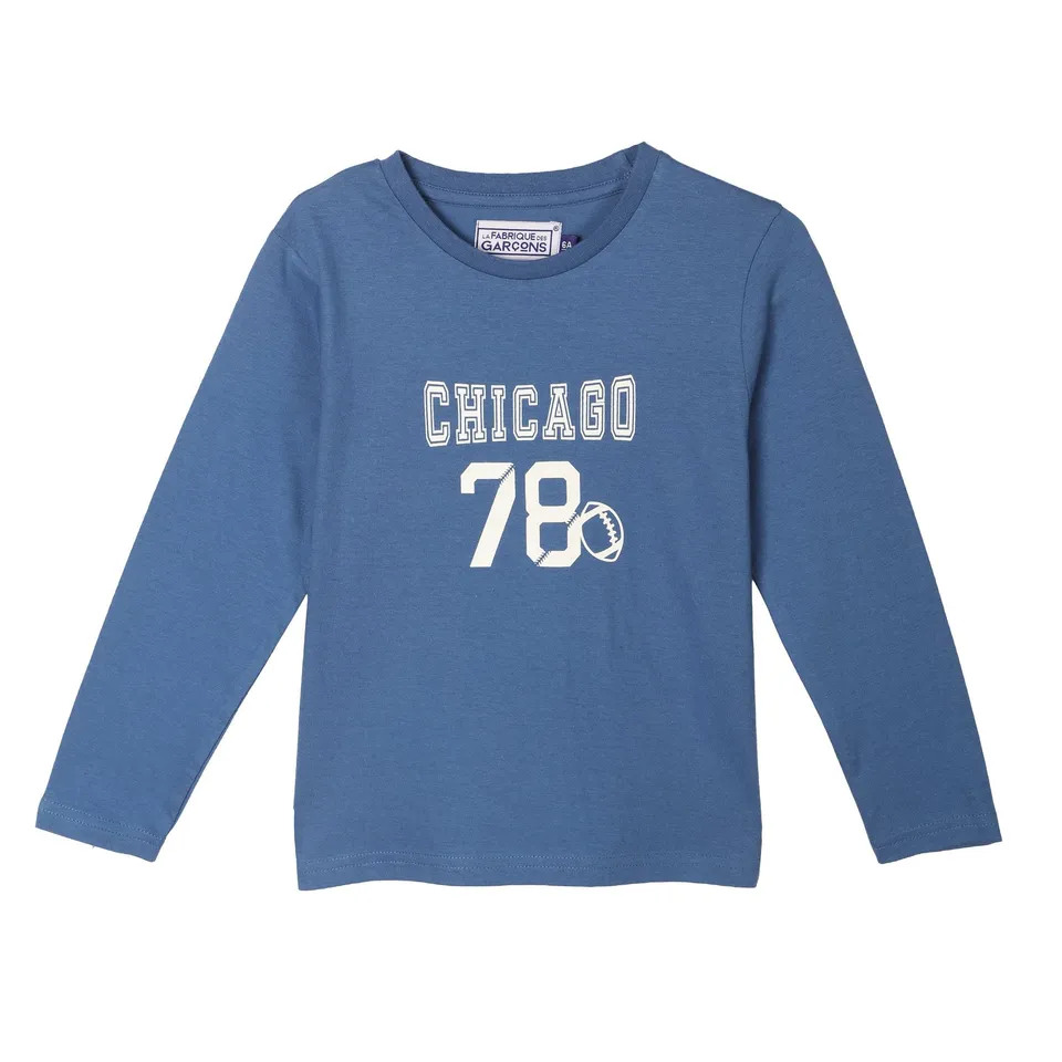 Stokomani tee-shirt enfant bleu coton 8 ans