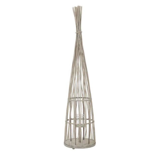 ECD Germany Garten lanterne bambou 150 cm bois LED