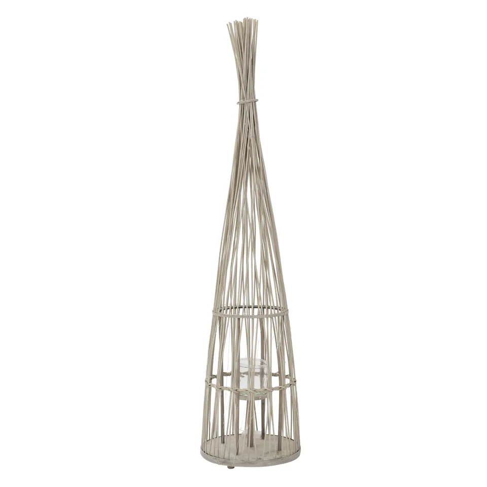 ECD Germany Garten lanterne bambou 150 cm bois LED
