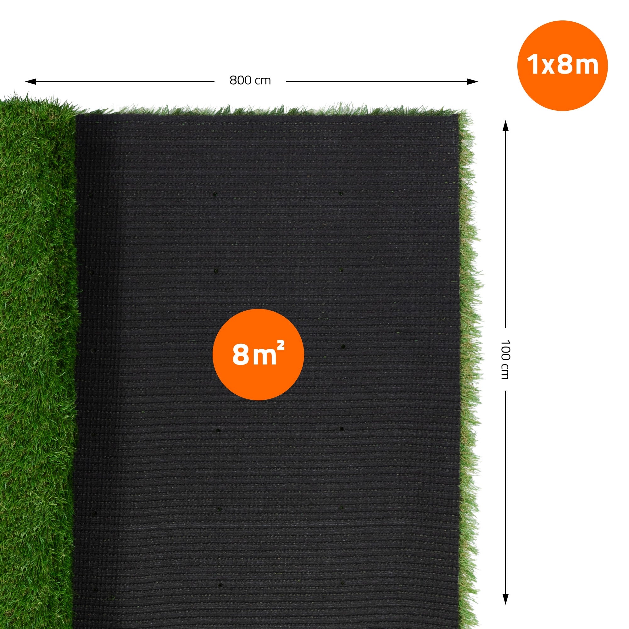 ECD Germany gazon synthétique vert 100x800 cm 35 mm 8 m²