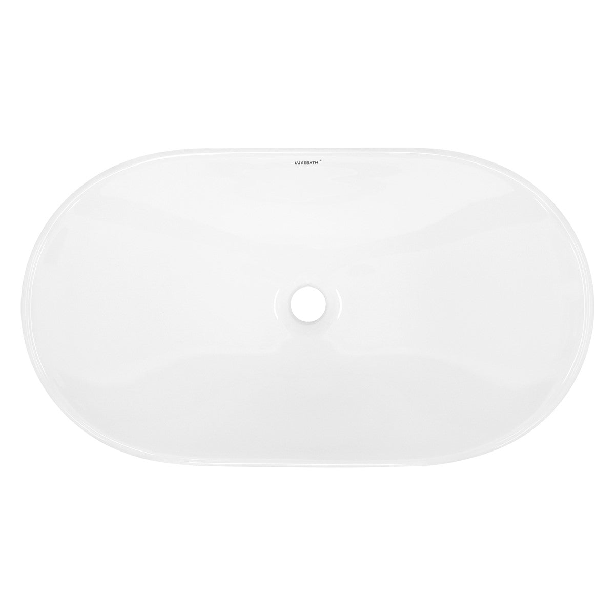LuxeBath Vasque Ovale Céramique 640x365 Blanc Sans Bonde