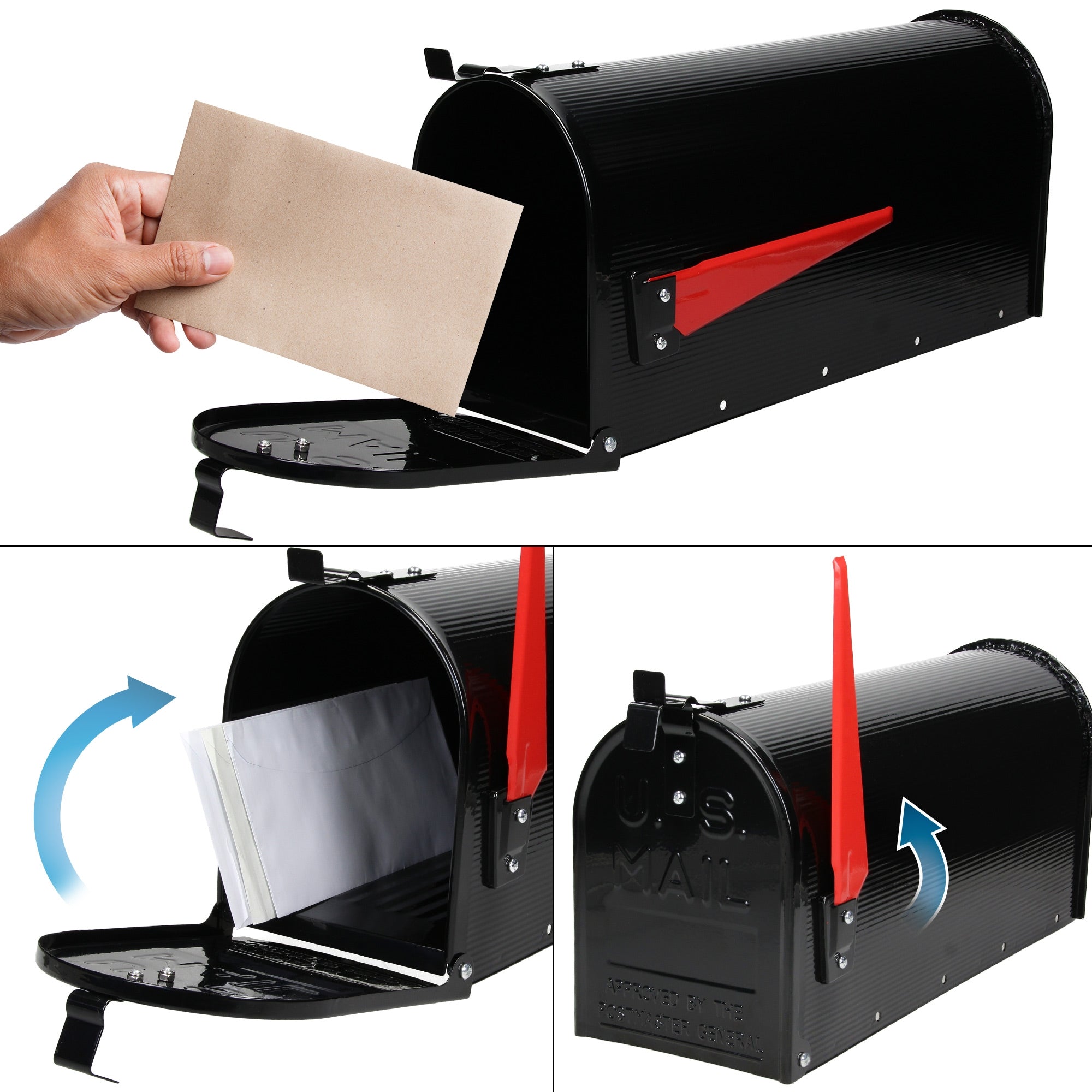 ECD Germany ML-Design Boîte aux lettres US noire aluminium