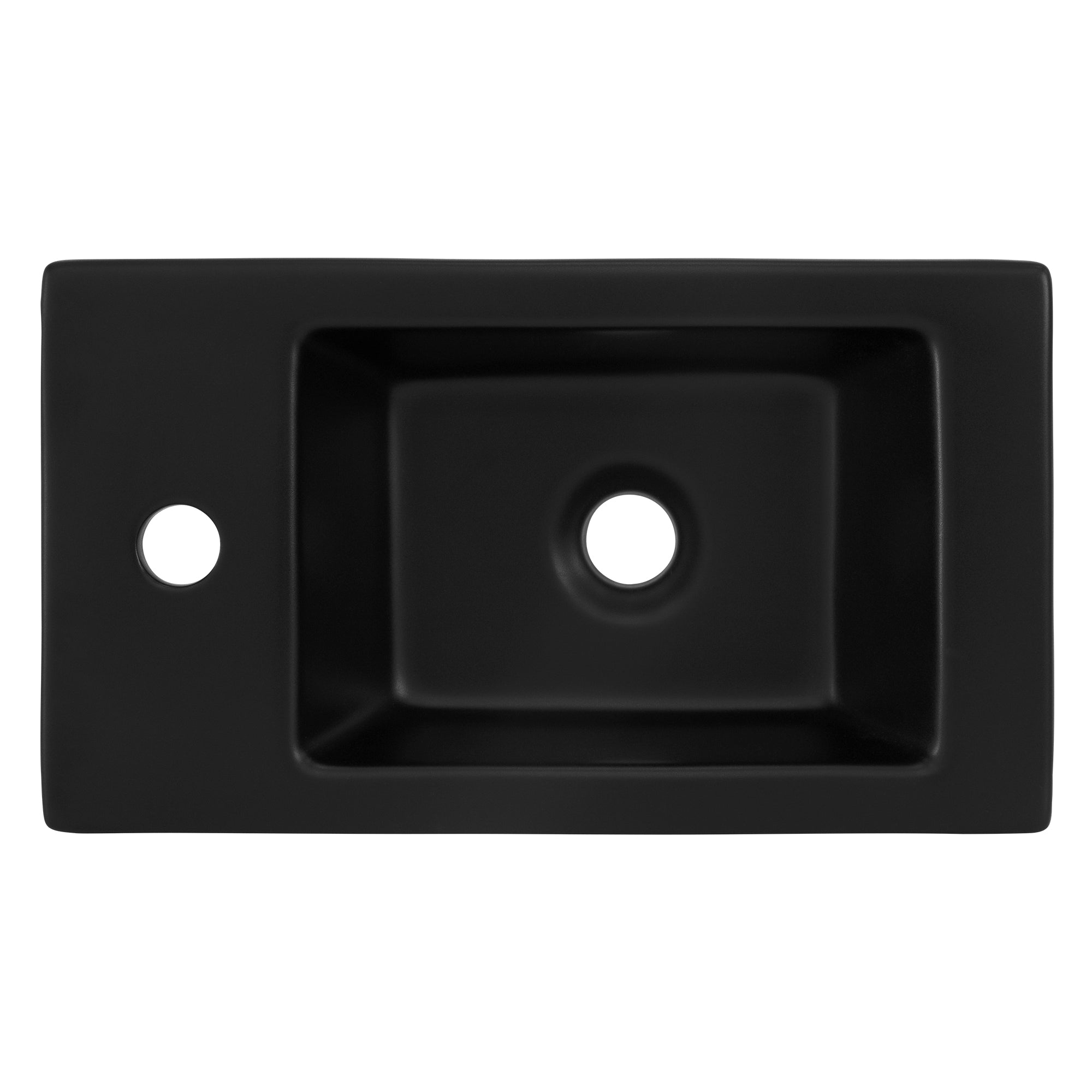 ECD Germany Sanitär vasque à poser céramique noire 46x26 cm bonde