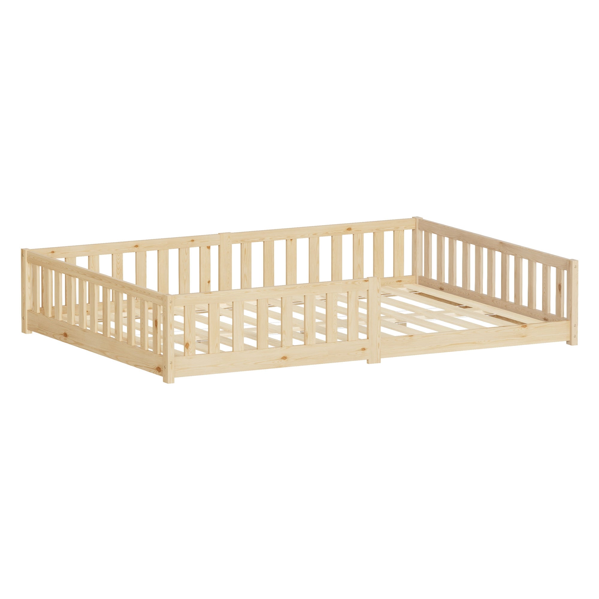 ECD Germany ML-Design lit enfant pin naturel 140x200 cm avec sommier