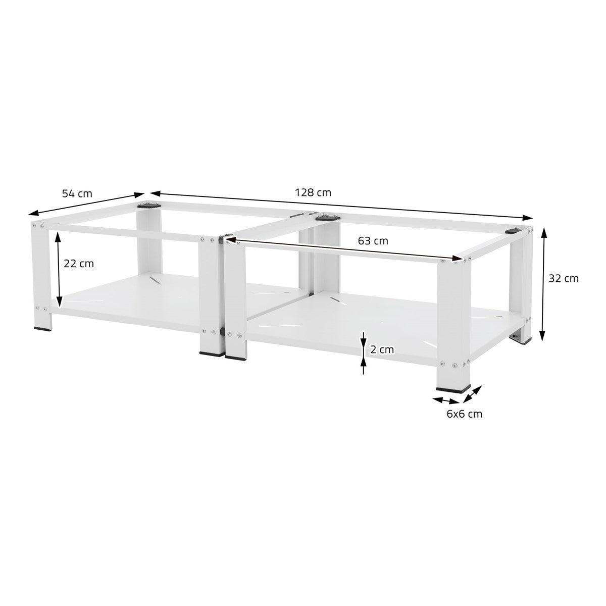 ECD Germany Möbel ML-Design socle lave-linge acier noir 32 cm