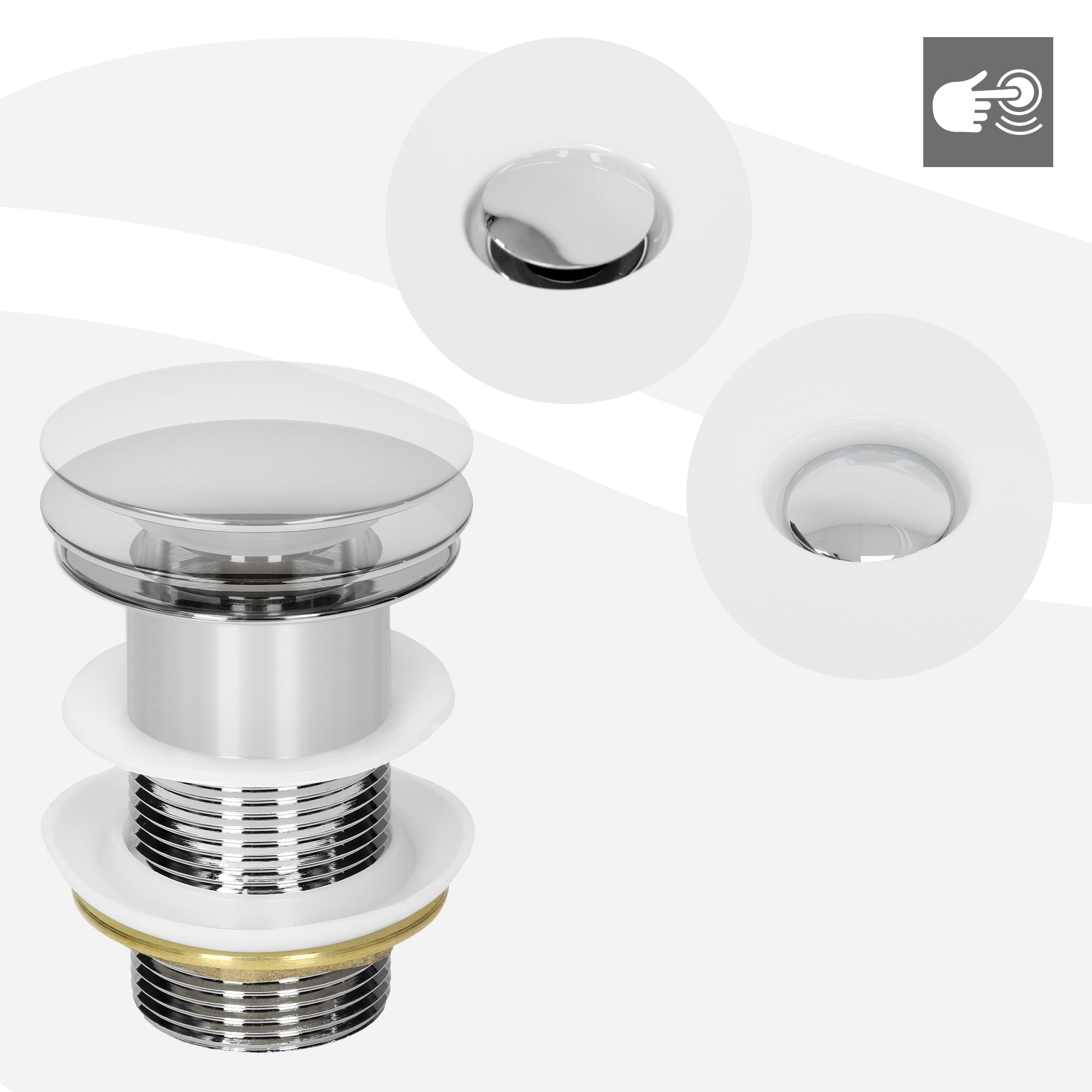 ECD Germany Sanitär vasque blanche 35cm céramique bonde argent