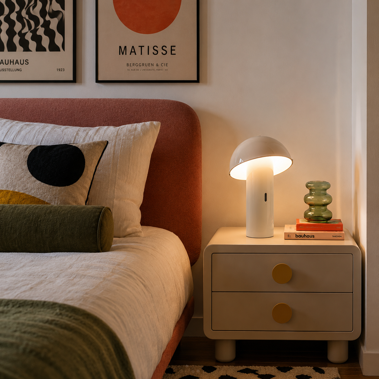 Red Deco Tod White lampe table sans fil LED 28 cm