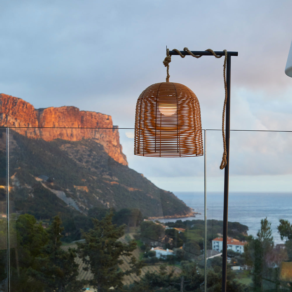 Red Deco Hang Boheme suspension rotin LED dimmable H35 cm