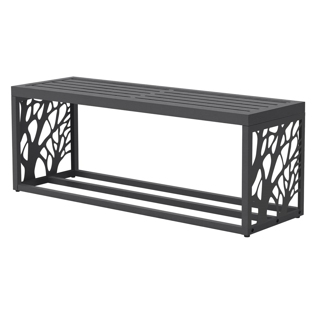 ML-Design Range-bûches banc 120 cm anthracite acier