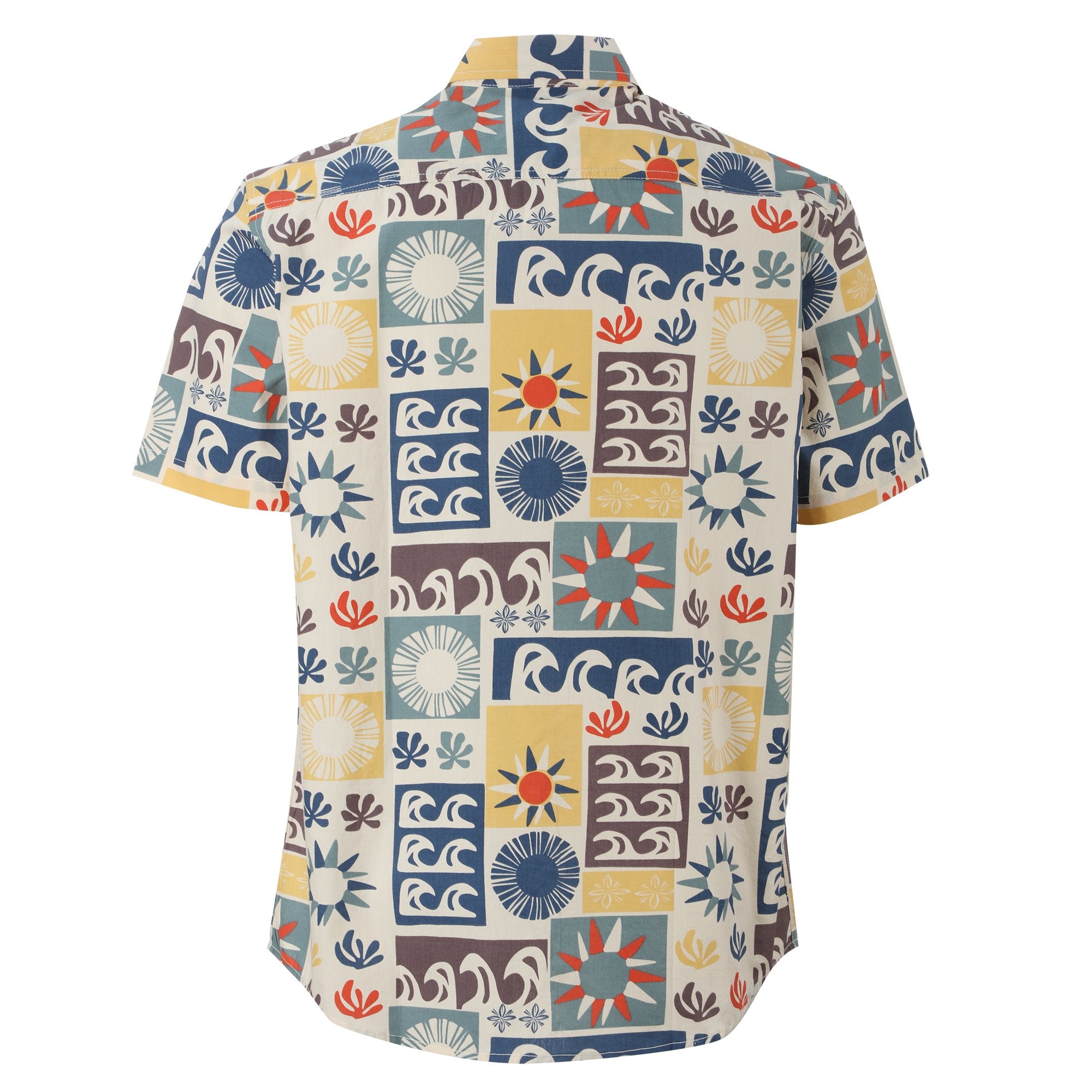 Stokomani Mode Chemise manche courte motifs jaune