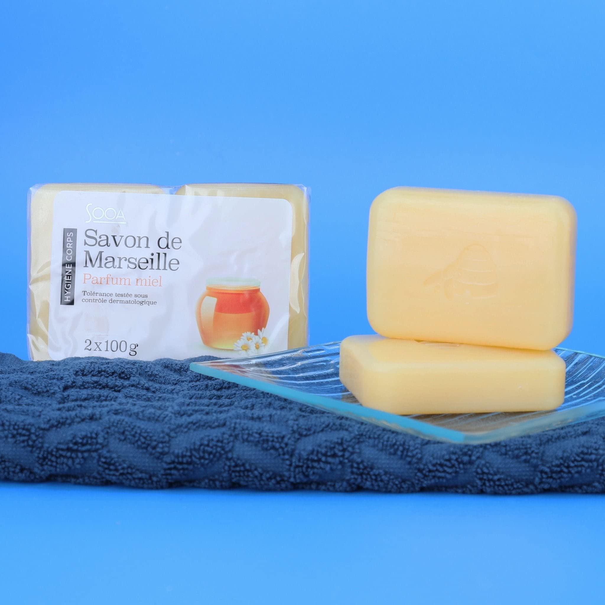 Leader Price Soins du corps savon de Marseille miel 200 g