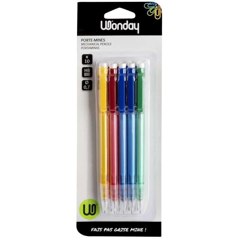 Safe Tool Fournitures de bureau porte-mine HB 0,7 mm lot 10 gomme