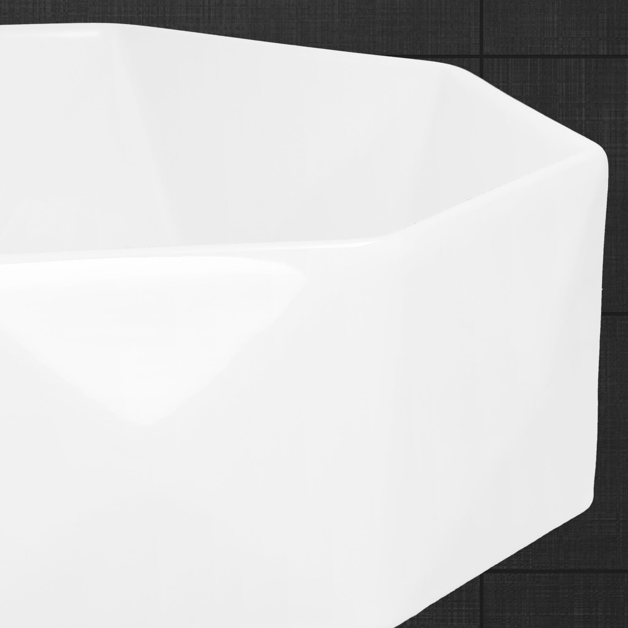 LuxeBath Diamant 42 cm vasque blanche céramique sans trop-plein