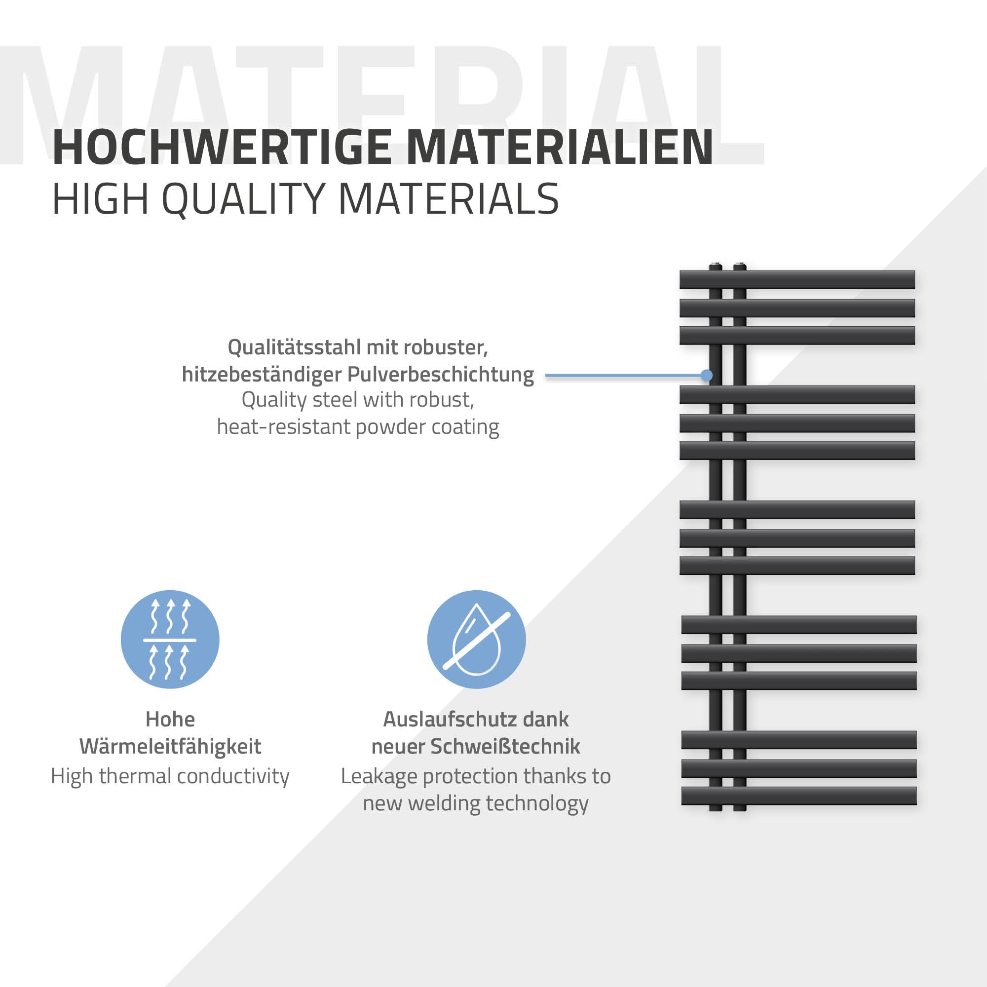 ECD Germany sèche-serviettes électrique 500x1200 anthracite 900W