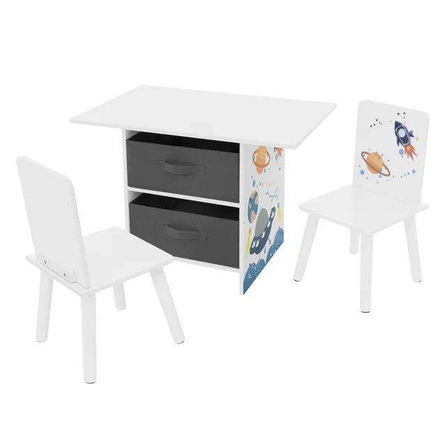 ECD Joyz table et chaises enfant bois motif espace 2 chaises