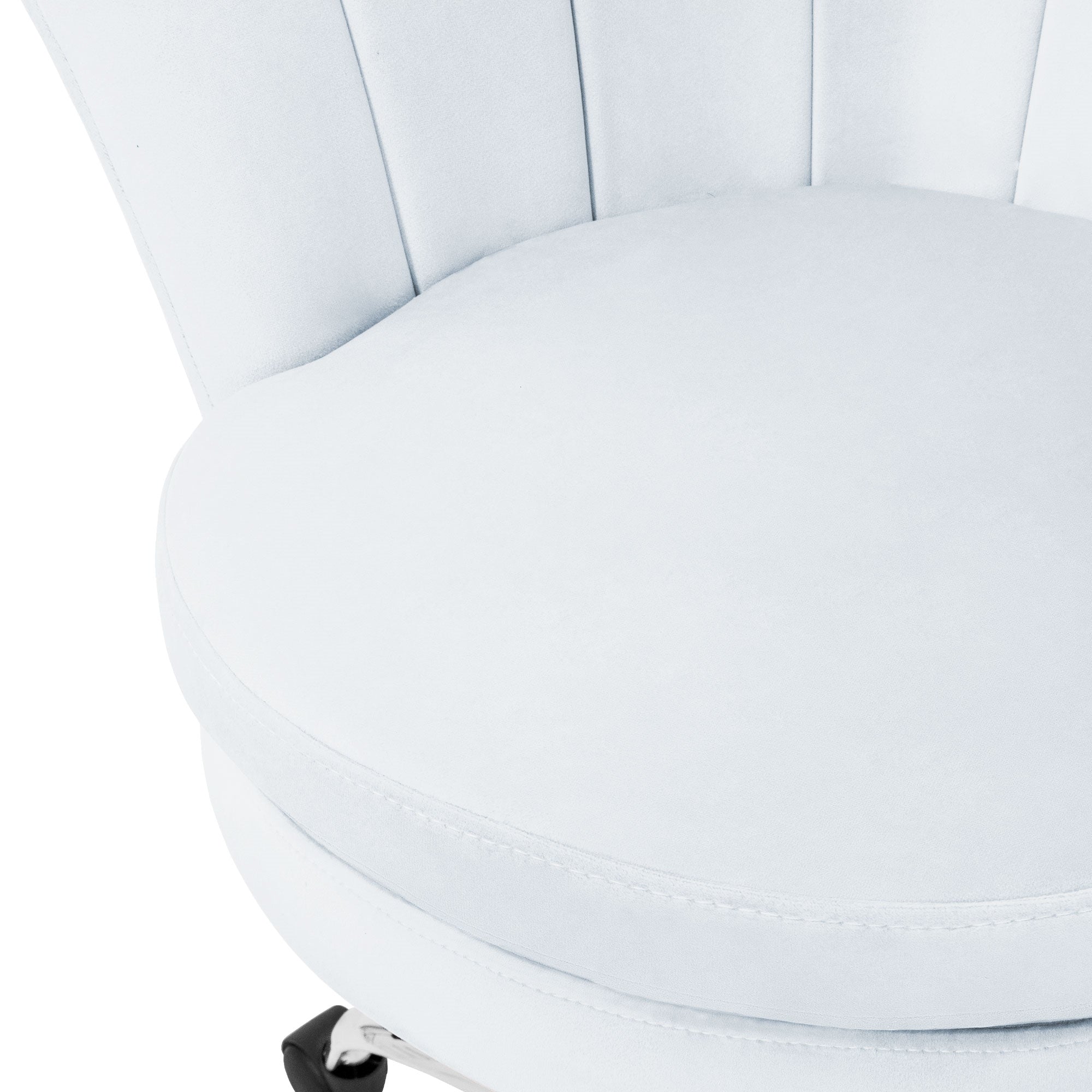 ECD Germany Chaise de bureau à roulettes coquillage 55x60 cm bleu clair