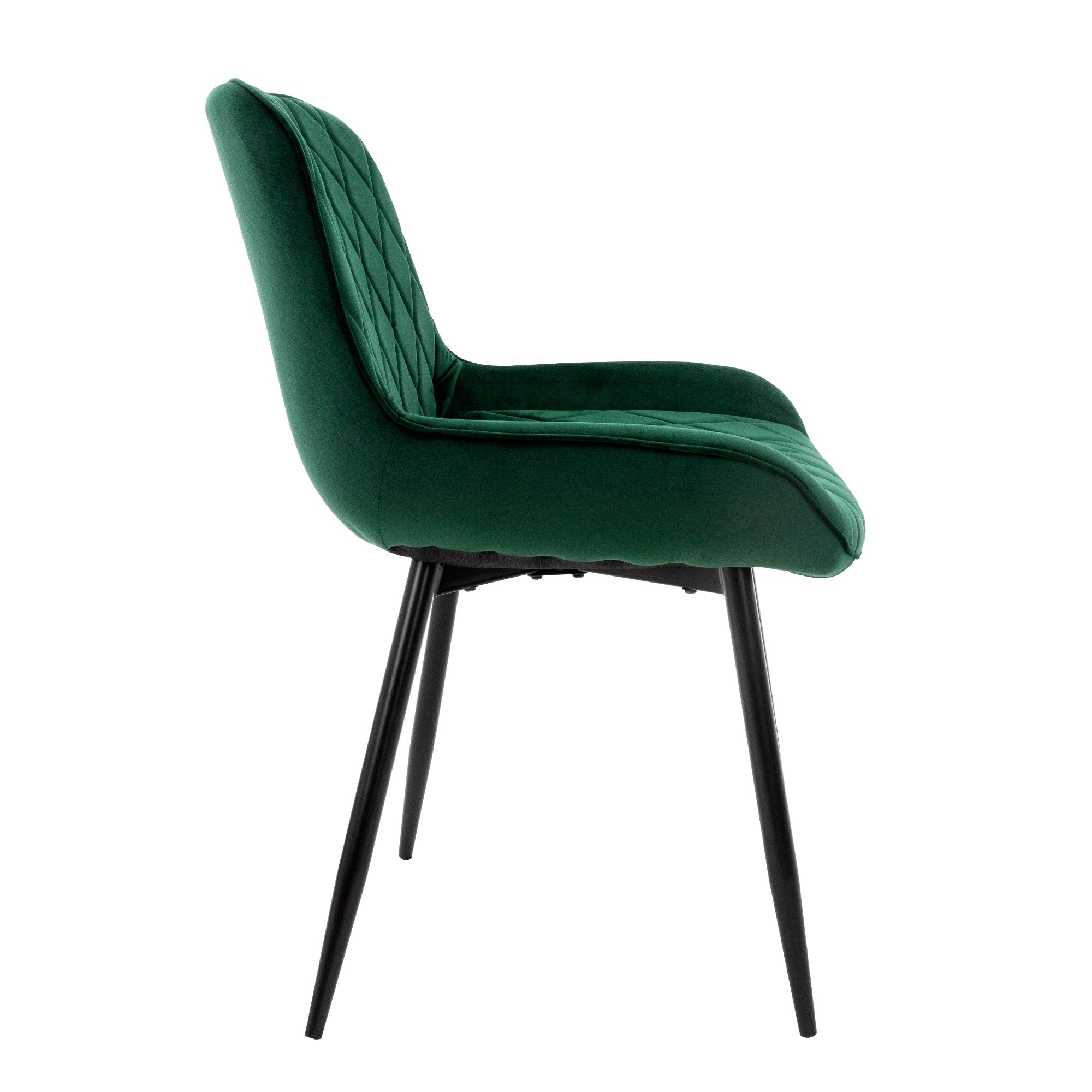 ECD Germany Möbel Lot 4 chaises velours vert foncé matelassées