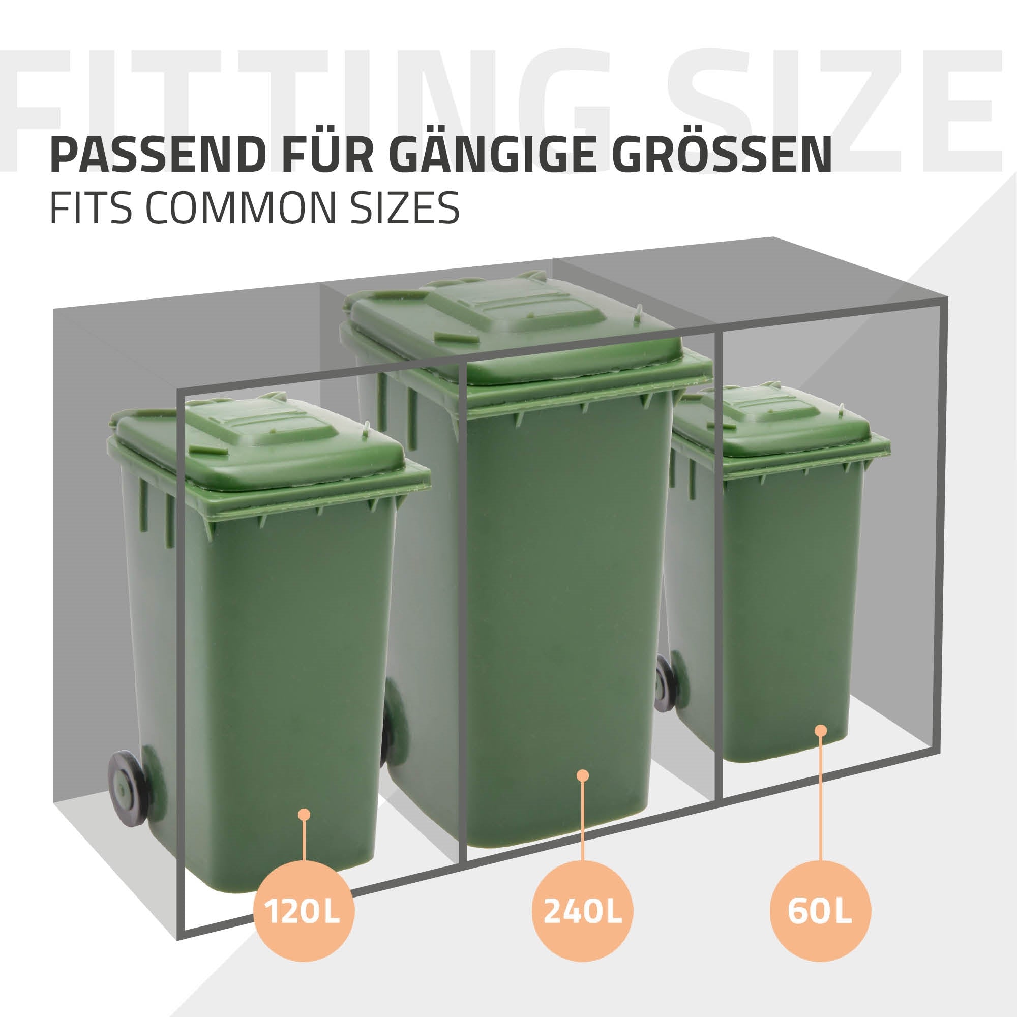 ECD Germany Garten cache-poubelle acier 1er 240L anthracite