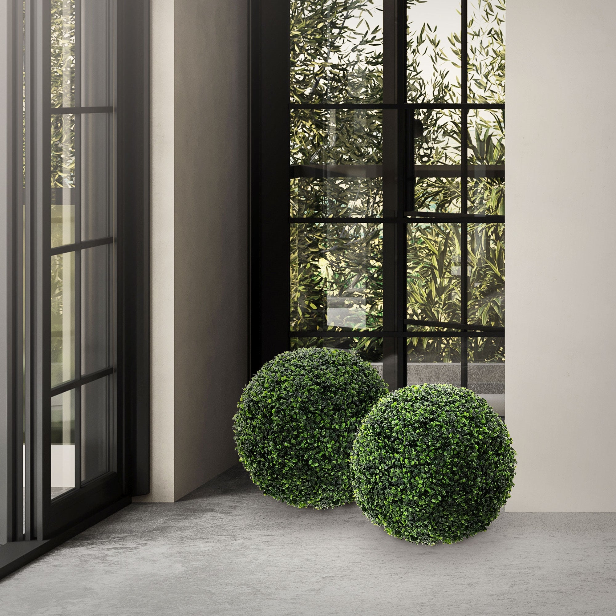 ECD Germany buis artificiel boule Ø45 cm lot de 2 vert