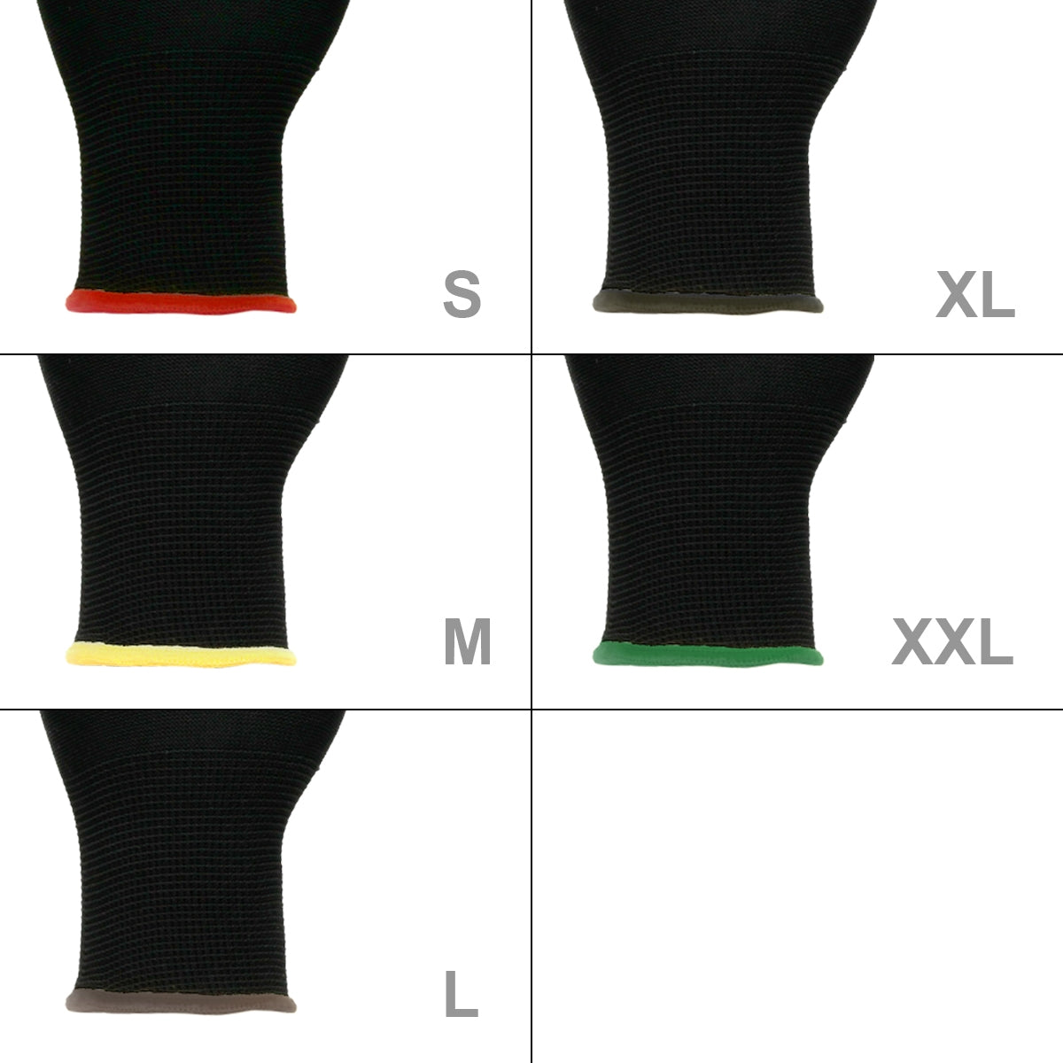 ECD Germany Gants de travail PU noirs taille L lot 36 paires