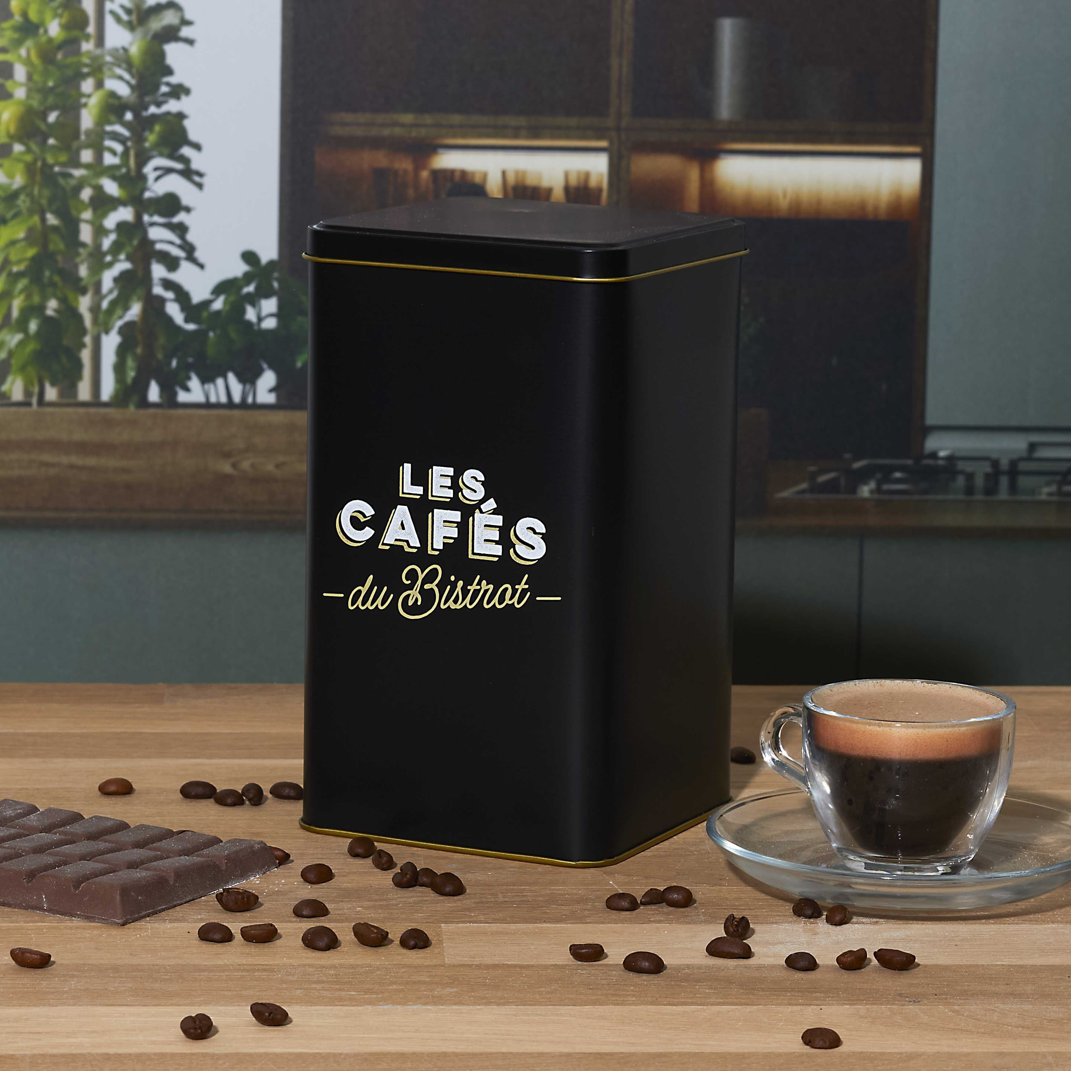 Stokomani Maison boîte café métal Bistrot 10,8x18,4cm