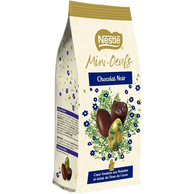 Mini-œufs au chocolat noir noisettes Pâques