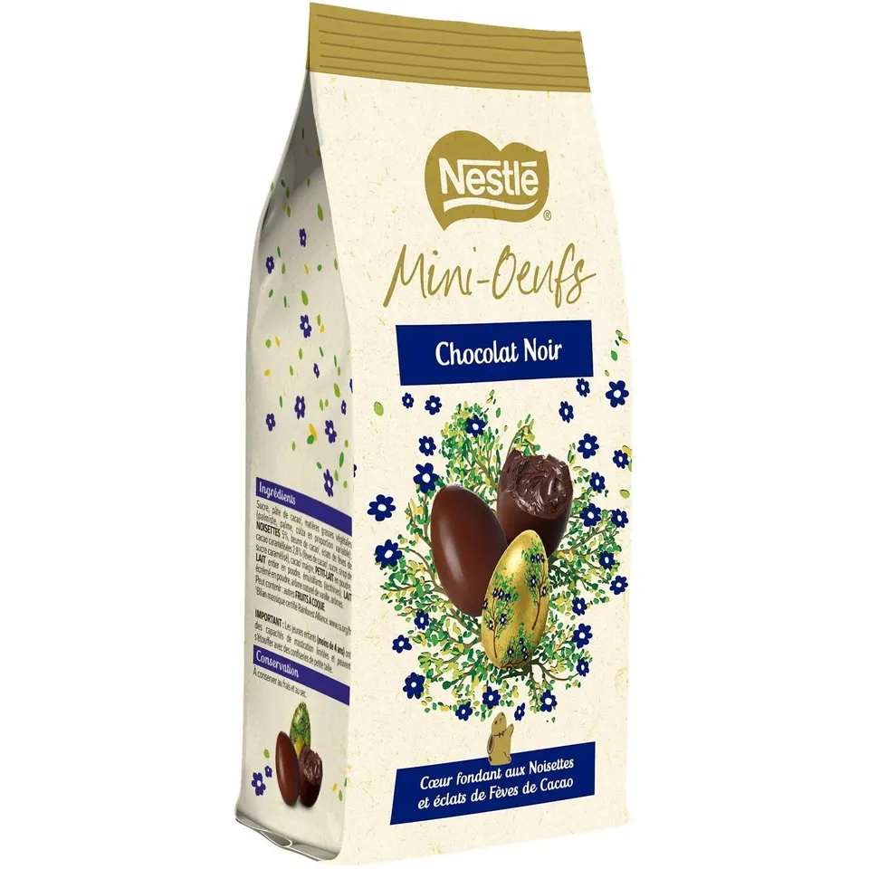 Mini-œufs au chocolat noir noisettes Pâques