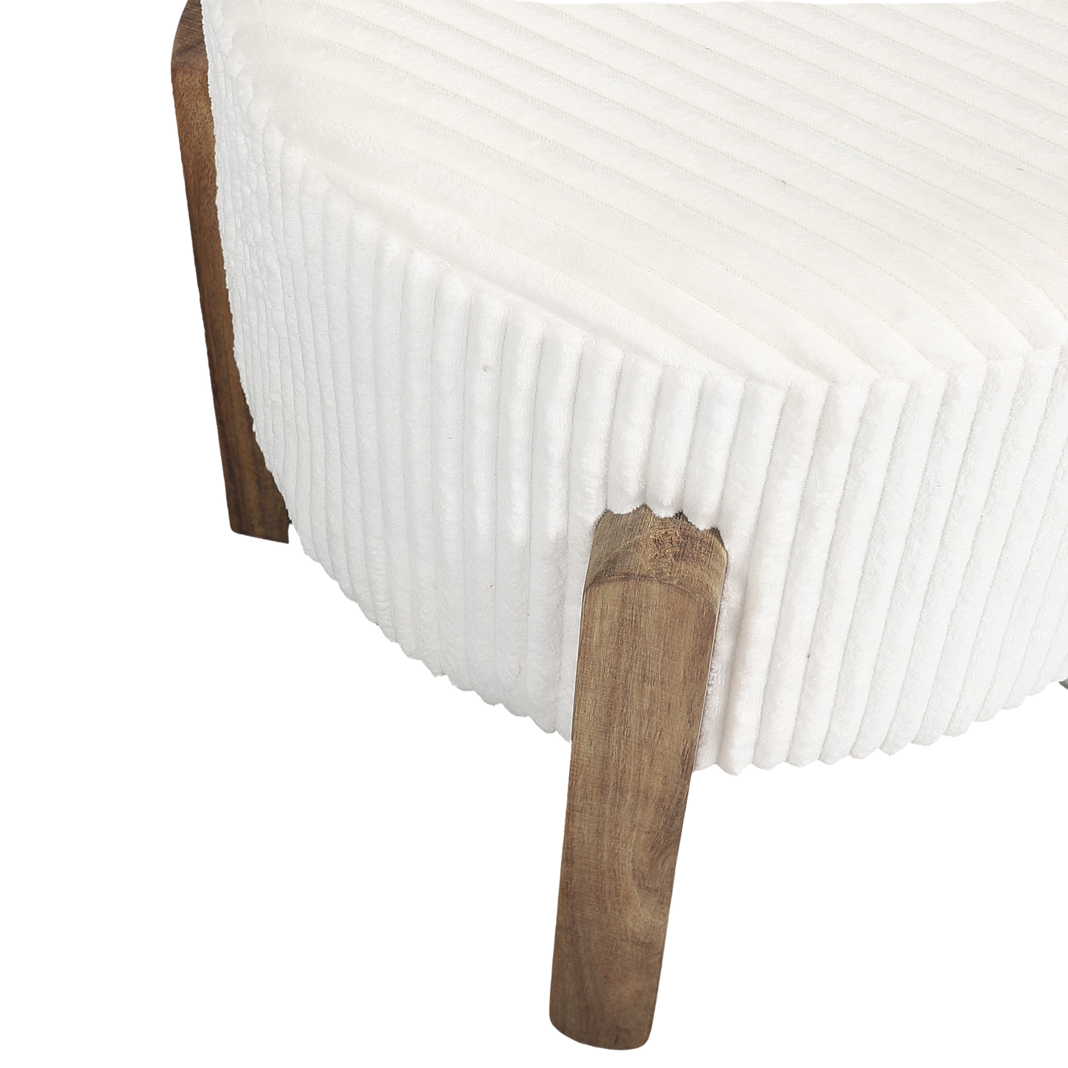 Stokomani Maison Tabouret côtelé Scott beige 35,5 cm appoint