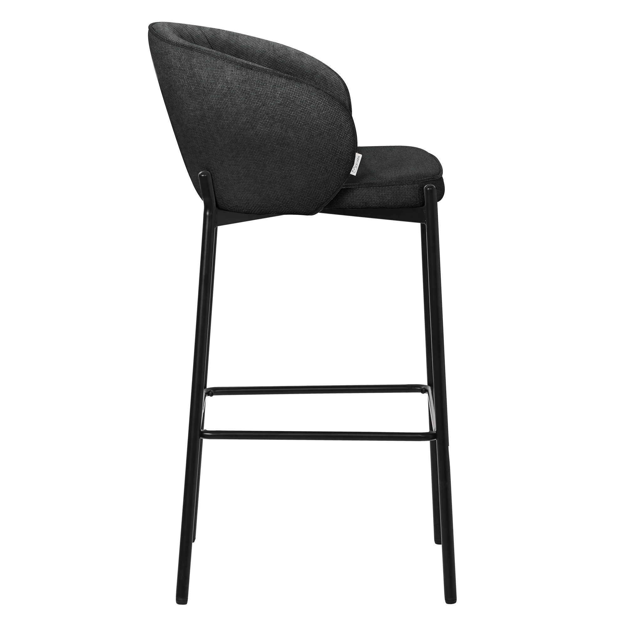 ECD Germany tabouret de bar tissu anthracite lot de 2