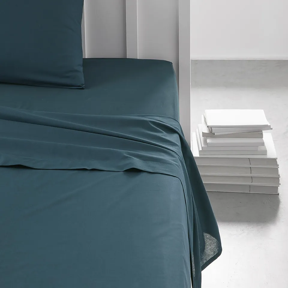 Stokomani Maison drap plat paon 57 fils linge de lit
