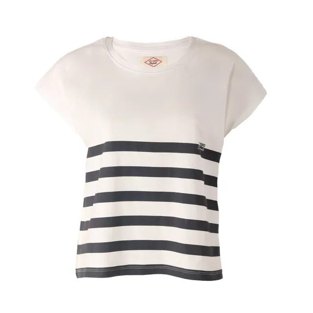 Stokomani Mode tee-shirt rayures bleu foncé taille M