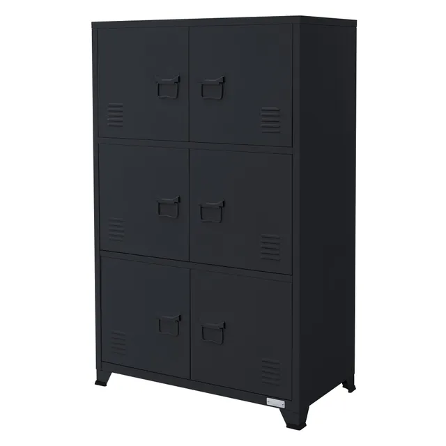 ECD Germany armoire bureau anthracite 75x40x120 cm acier 3 cases