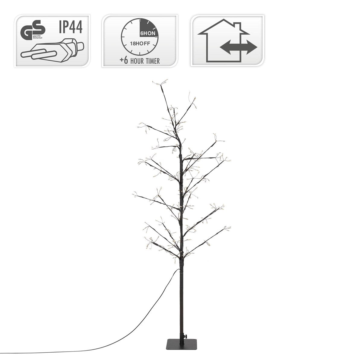 ECD Germany sapin LED blanc chaud 120 cm déco Noël IP44