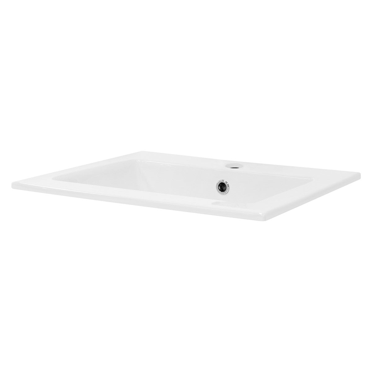 LuxeBath lavabo rectangulaire blanc céramique 525x450x210 mm