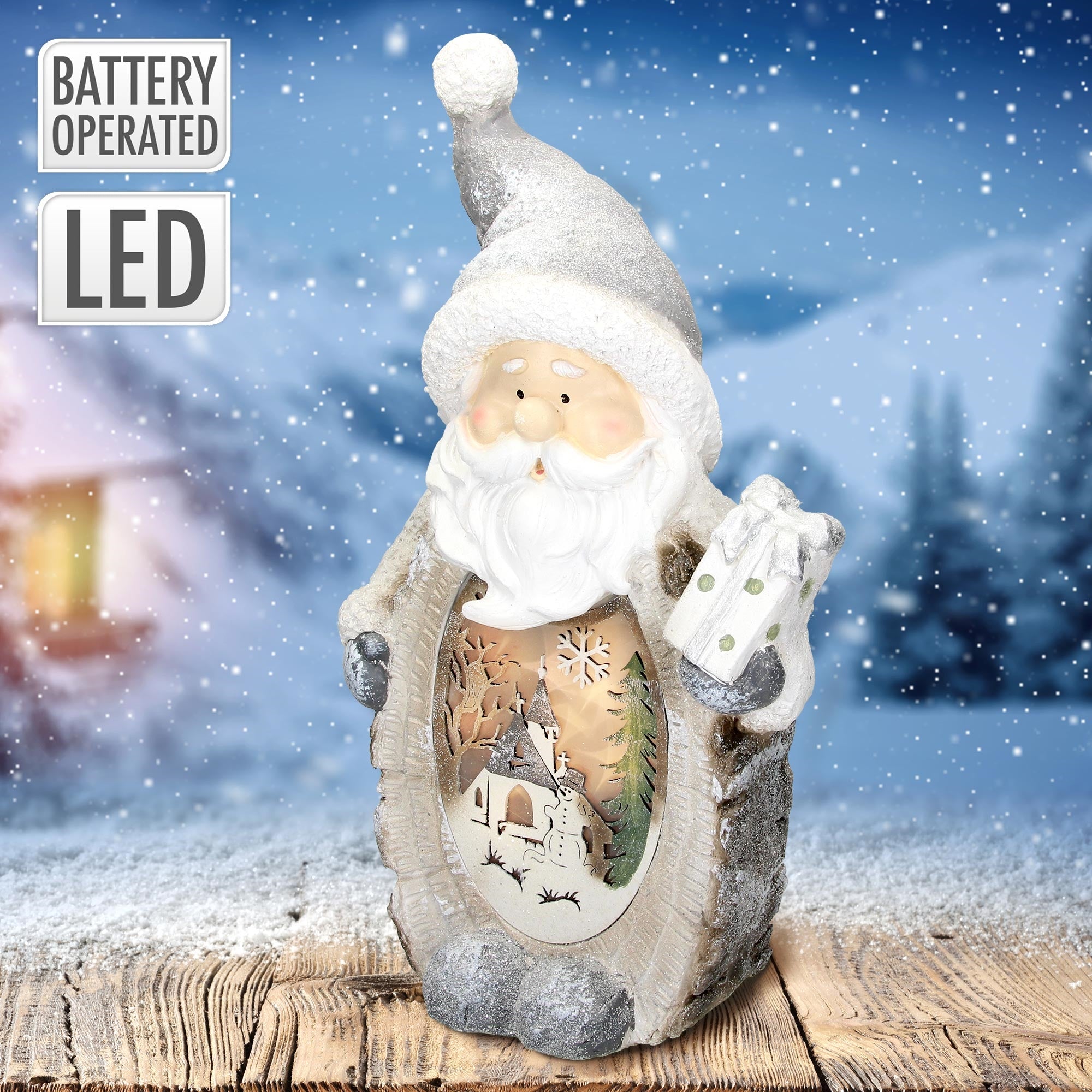 ECD Germany Père Noël LED 52 cm polyrésine lumineux