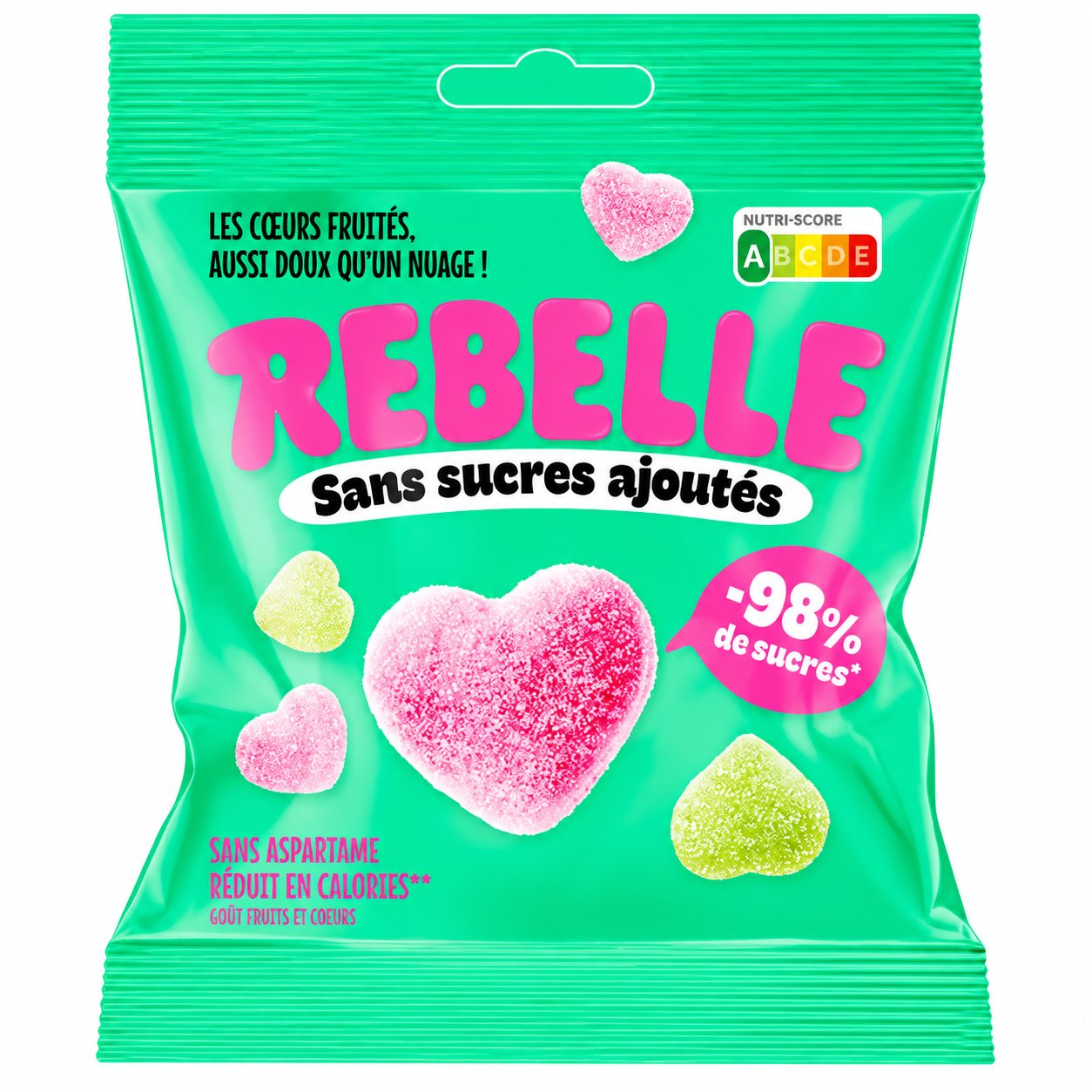 Stokomani Épicerie bonbon coeur Rebelle fluffy acidulés à offrir