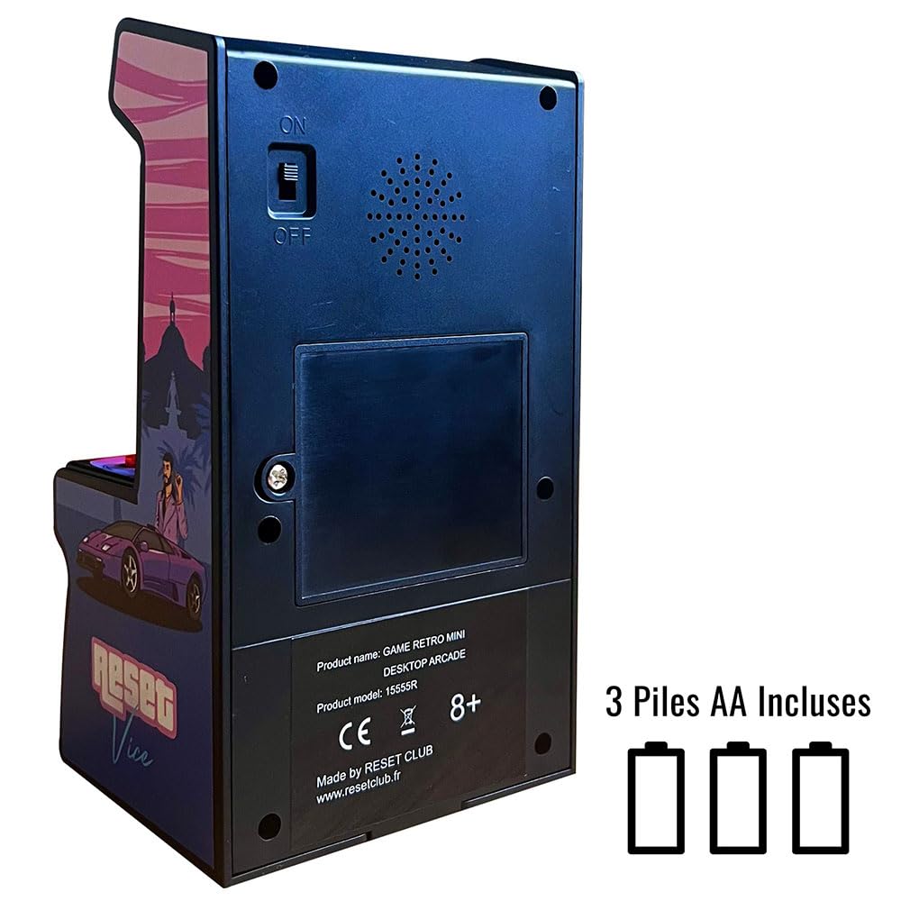 Reset Vice mini borne arcade rétro 200 jeux écran 2,5 pouces