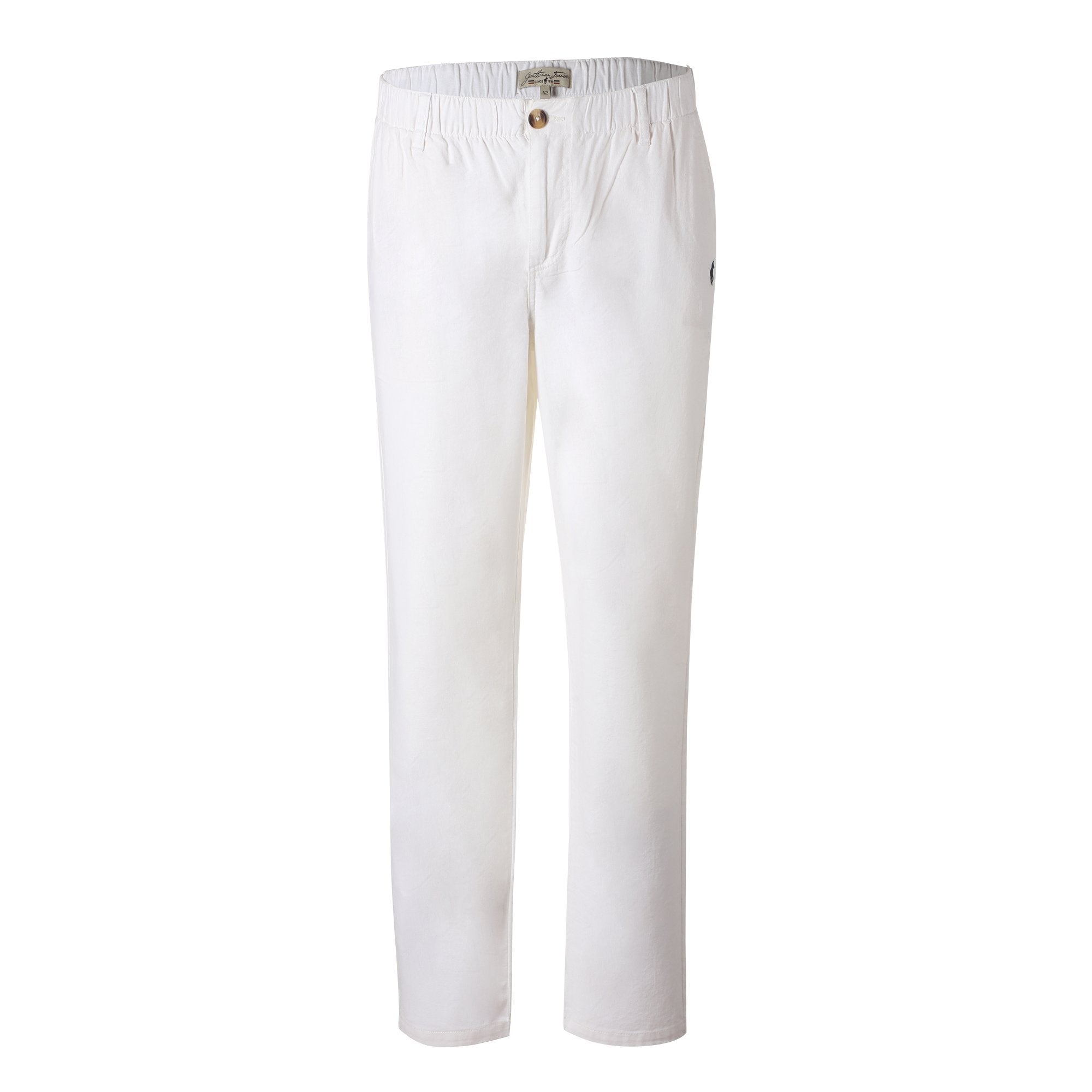 Pantalon blanc homme avec broderie taille 42 coton été