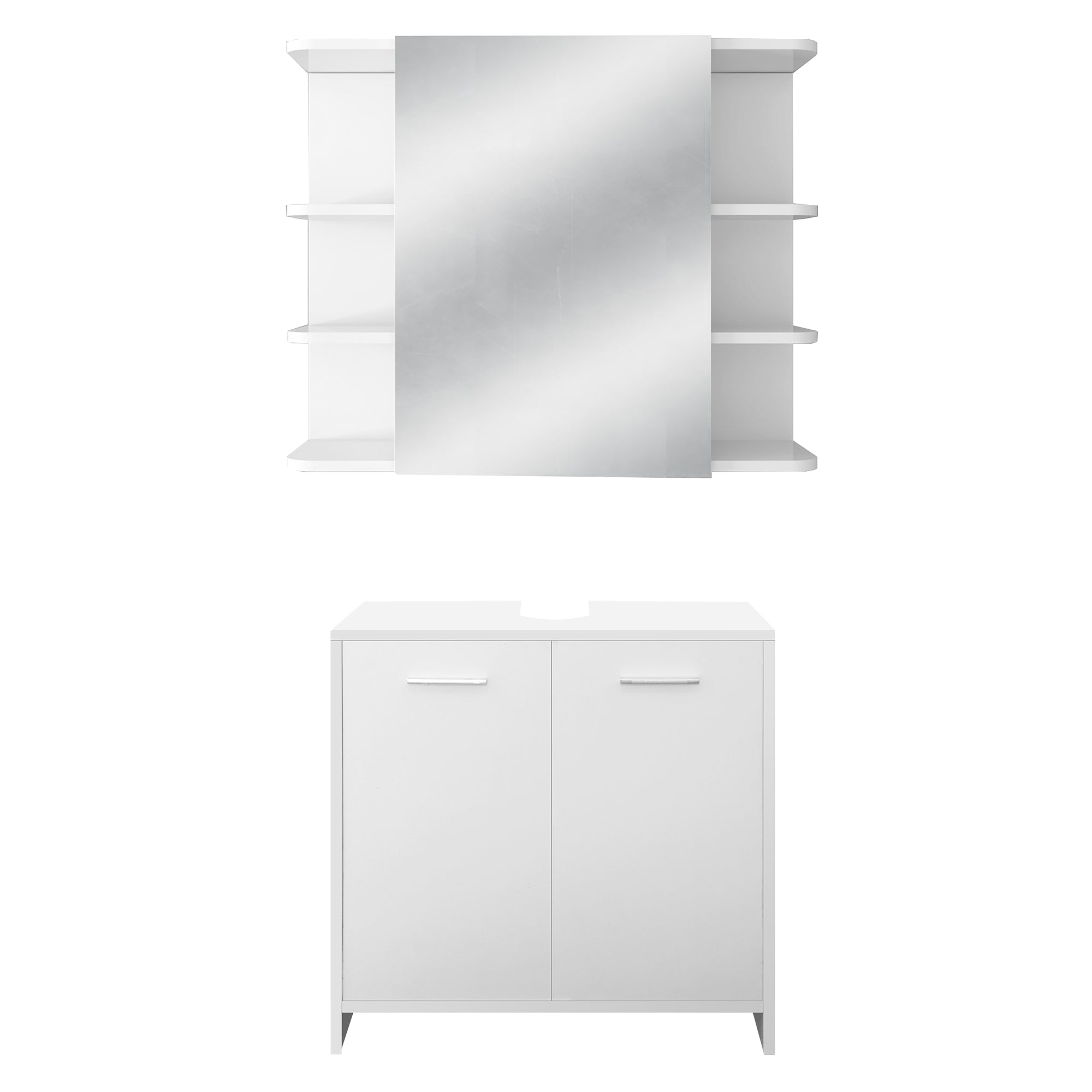 ECD Germany ML-Design Ensemble meuble salle de bain blanc 2 pièces
