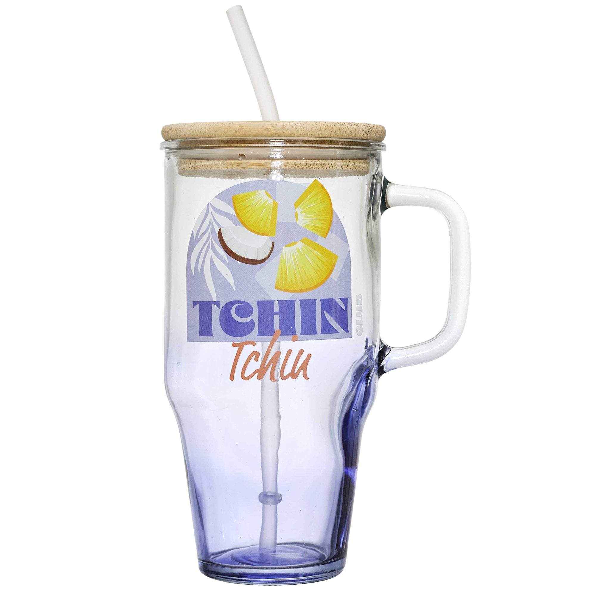 Stokomani Maison mug en verre 650ml paille message