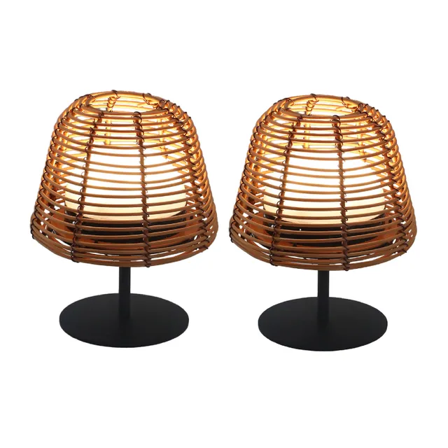 Red Deco Twins Bohème set 2 lampe sans fil LED polyrotin H16cm